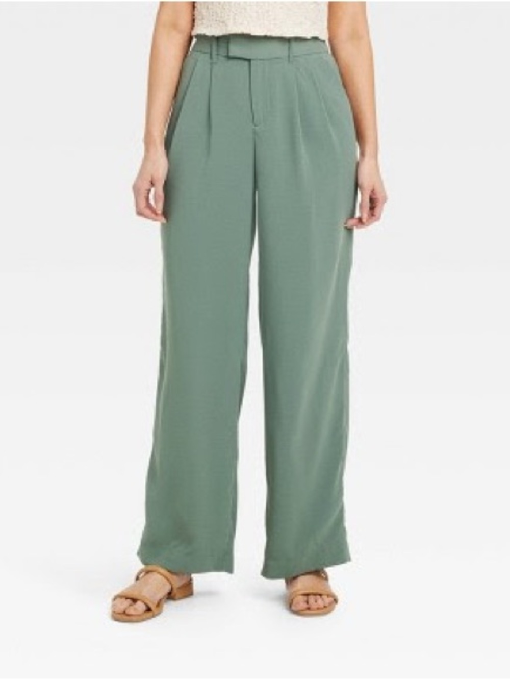 High-Rise Wide Leg Fluid Pants